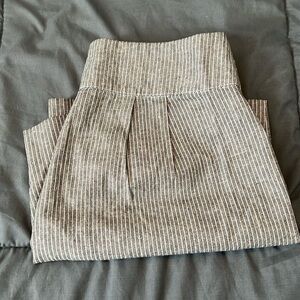 Silence + Noise Gray Pinstripe Cotton/Linen Mini Skirt Size 4
